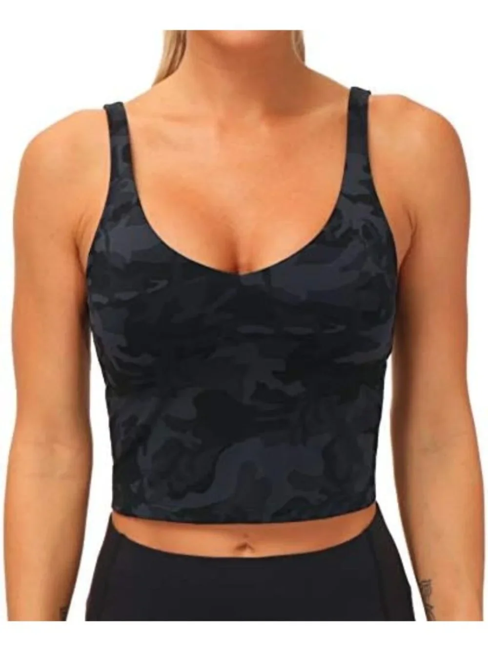 Women's Longline Wirefree Sports Bra - Padded Medium Support for Yoga & Gym